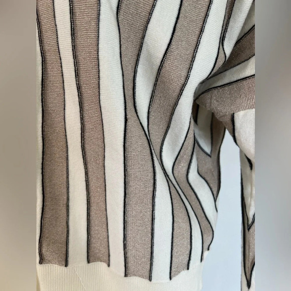 BiancoNero Women's Long Sleeve Button Up Stripped Viscose Blend Cardigan… - Picture 9 of 9